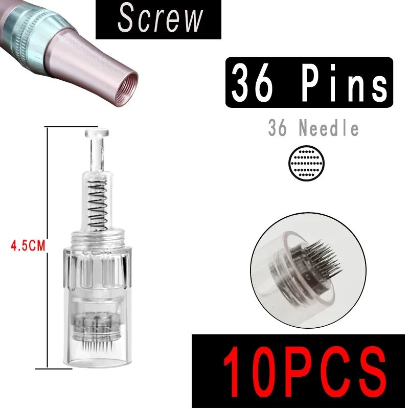 Дермапен иглы Microagulhamento 9/12/24/36/42/Nano Pin 100/50/10 шт, 36pin x10pcs