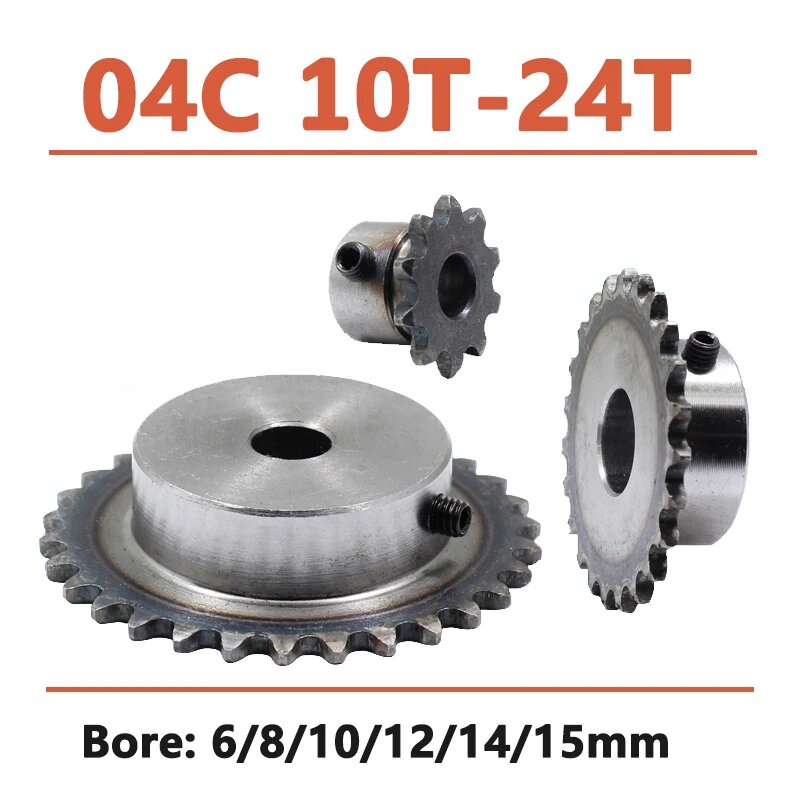 Цепная шестерня стальная 45#, 10-24 зубов, 6-15 мм, 10 Teeth, 10 мм