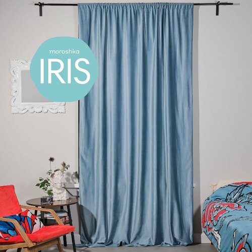 Штора готовая Iris 160х270 см, крепление: шторная лента, цвет серый
