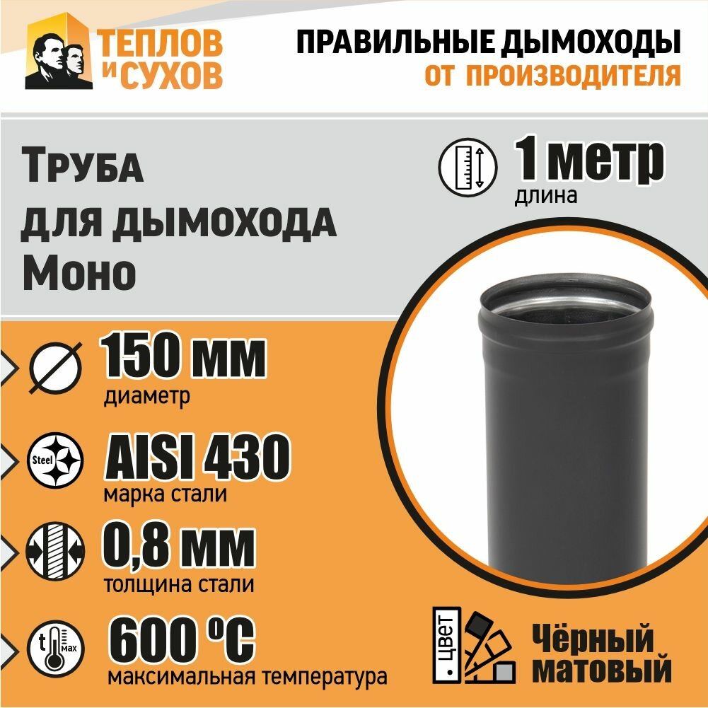 Труба L1000 ТМ-Р 430-0.8 D150 Эмаль