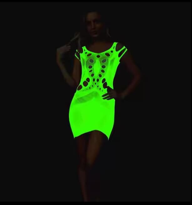 EroHot Glow Платье сетка "Malwia" светящееся в темноте