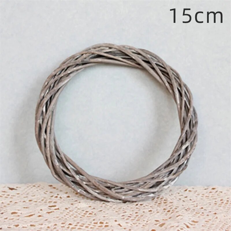 Серый плетеный венок из лозы 15/20/25/30 см Grey 15cm