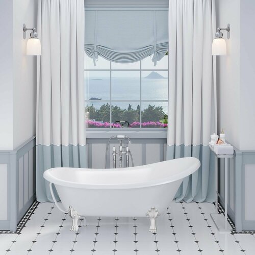 Ванна отдельностоящая EDELWEISS 170 х 80 см с бронзовыми ножками из литьевого мрамора, Aqua de Marco