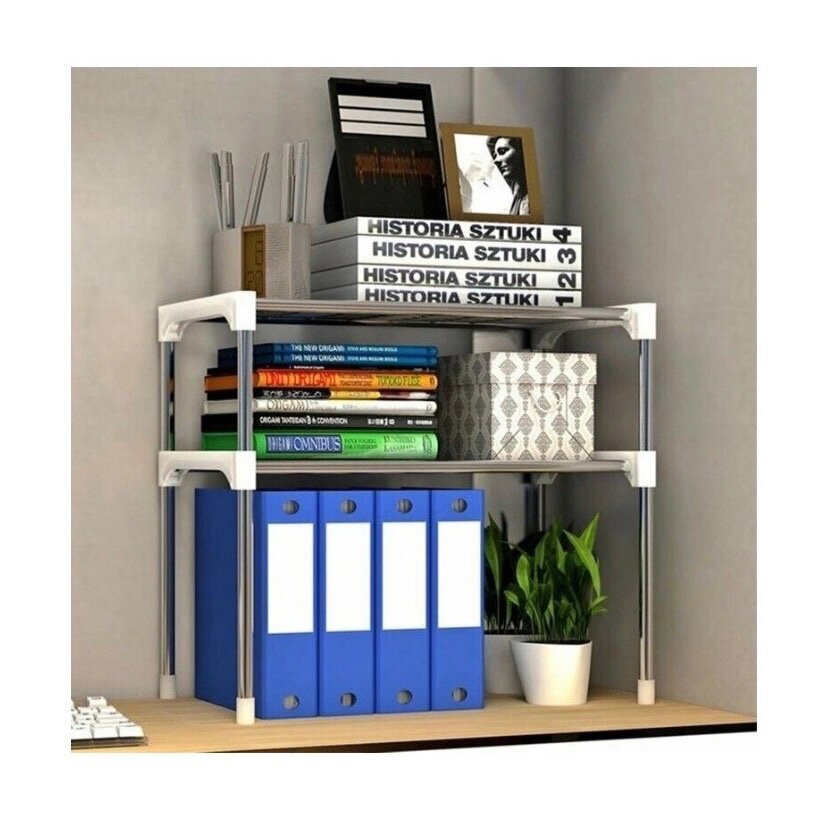 Полка кухонная для микроволновой печи LettBrin, 57 см х 30 см х 48 см Rack, серебристый — фото 1