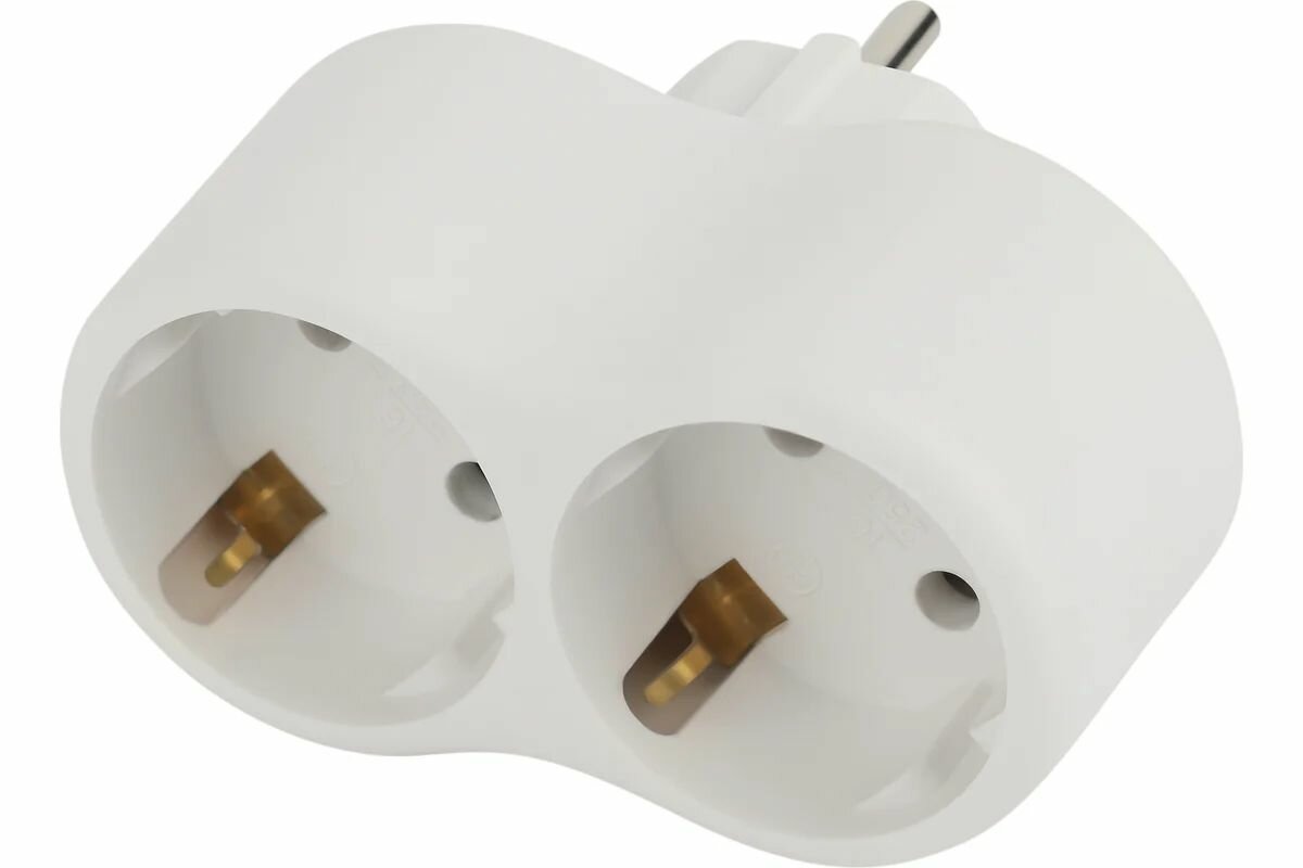 Разветвитель 2-м с заземл. 16А IP20 SPx-2e-W бел. Эра Б0053478