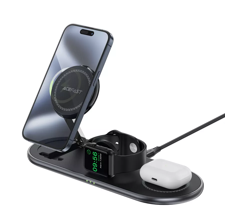 Беспроводное зарядное устройство ACEFAST E19 Qi2 Desktop 3-in-1 MagSafe Wireless Черный Qi 2