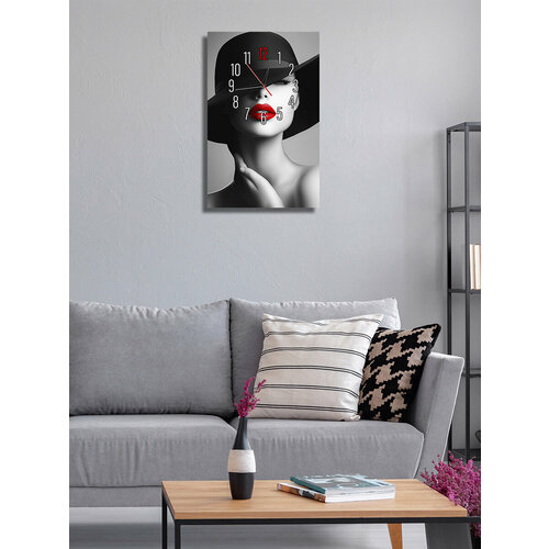 Картина - часы настенные на холсте LOFTime Девушка чб 2 Ч-649-3555