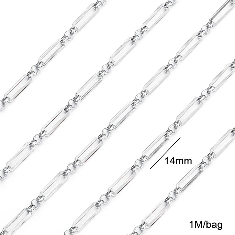 Цепь Rolo Cable Link из нержавеющей стали для рукоделия 1 метр, 20, Унисекс