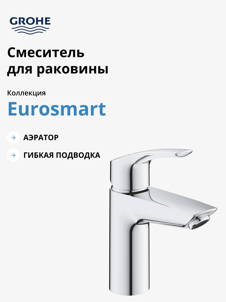 Смеситель Grohe Eurosmart 23974003 для раковины - фото №1