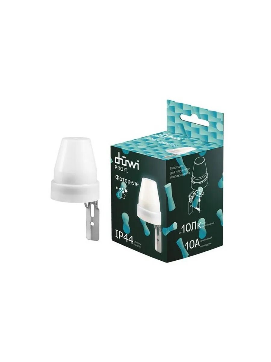 Фотореле duwi FR-02 накладной 10А 10-100Лк IP44 белый