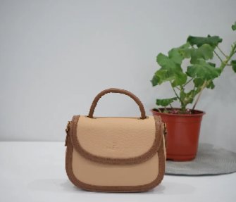 Комплект сумок багет , фактура гладкая, светло-коричневый
