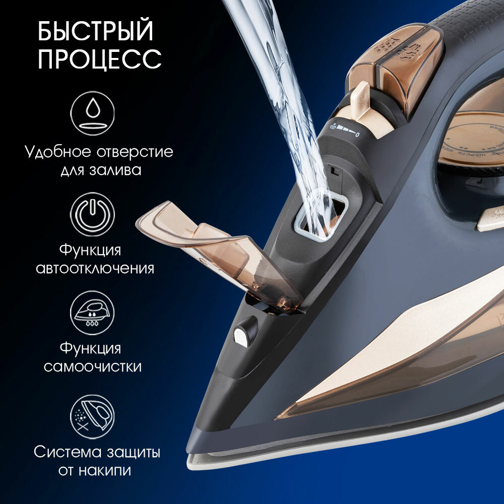 Утюг для одежды с автоотключением Endever Delta-233 / 2400 Вт — фото 1