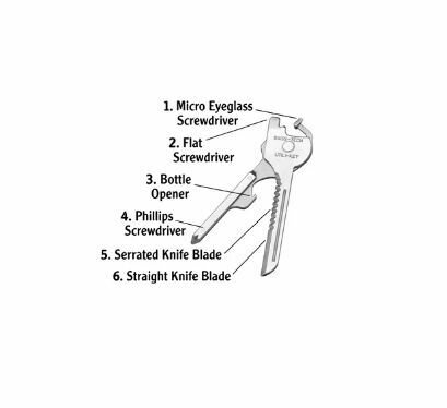 Мультитул - брелок 6 в 1 "SWISS+TECH" Utility Key ST66676