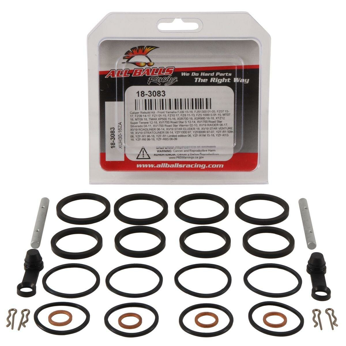 ALL BALLS Ремкомплект тормозного суппорта Yamaha FJ09 15-16, FJR1300 01-05, FZ07 15-17, FZ09 14-17