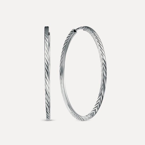 Изображение товара Серьги конго, серебро, 925 проба, родирование