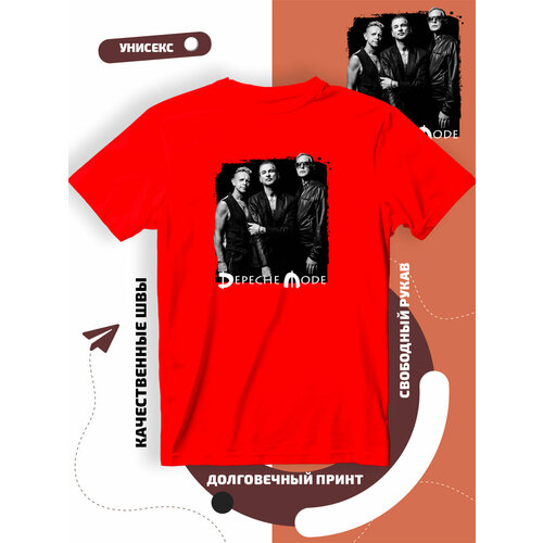 фото Футболка depeche mode депеш мод, размер m, красный lucky-style