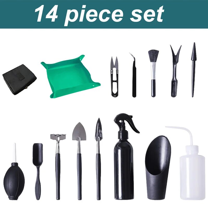 Набор инструментов для растений  14piece set green