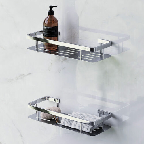 Изображение товара Полка для ванной AM.PM Sense L, хромированная, 34,5 см х 34 см х 12,8 см