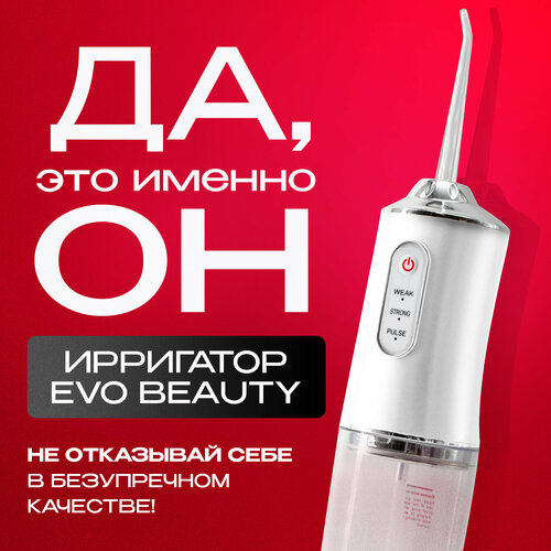 Ирригатор портативный для зубов брекетов десен и полости рта Evo Beauty PRO 2025 4 сменные насадки 1190₽