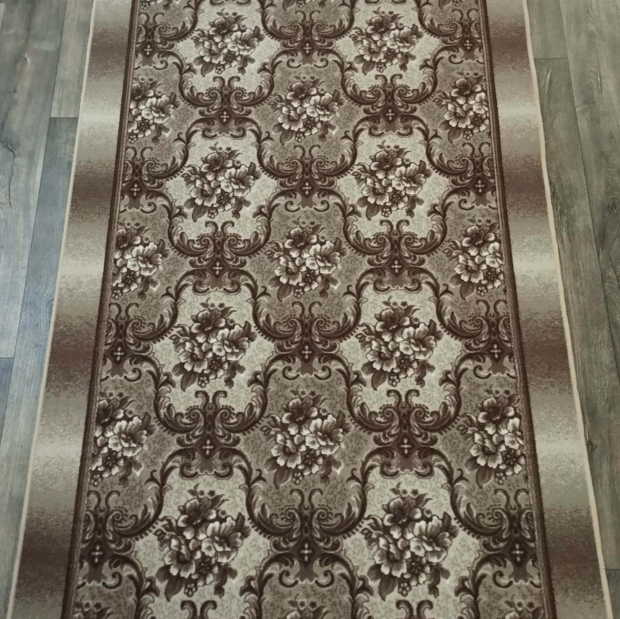 Ковровая дорожка на войлоке, Витебские ковры, с печатным рисунком, 2008, коричневая, 1.4*5 м
