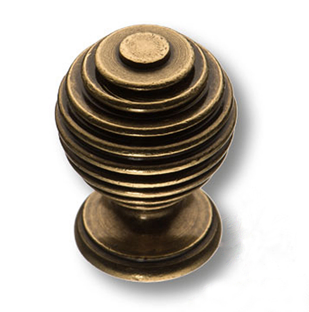 Ручка кнопка мебельная латунная Antique Bronze античная бронза Италия
