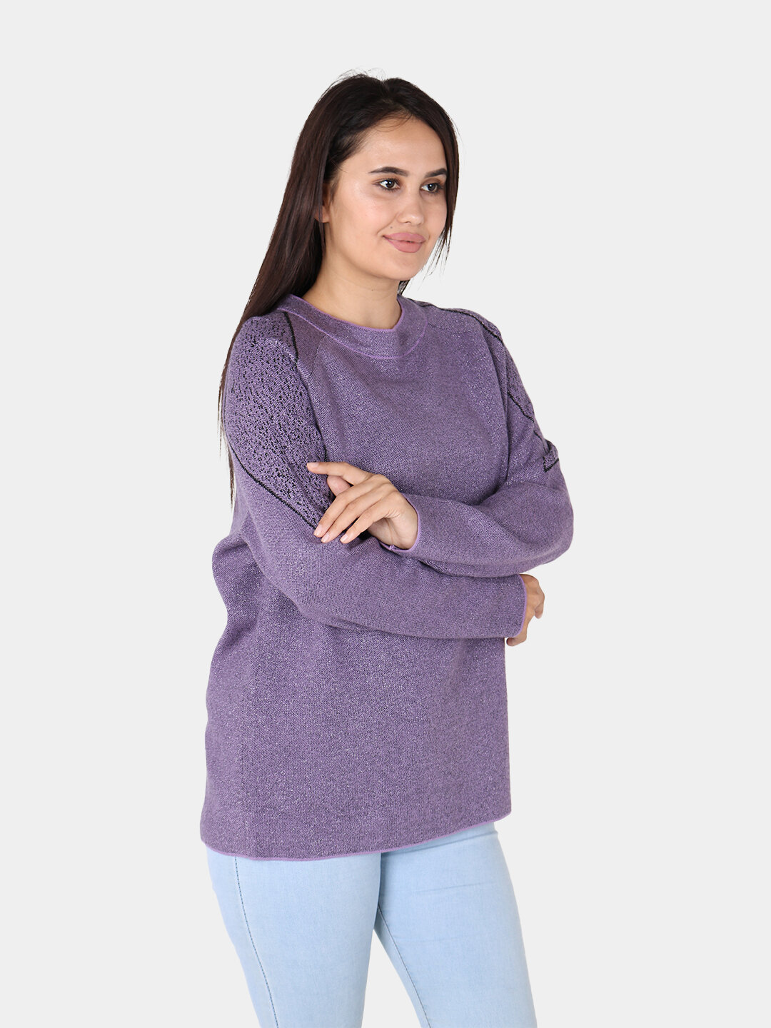 Свитер размер One Size, , фиолетовый — фото 1