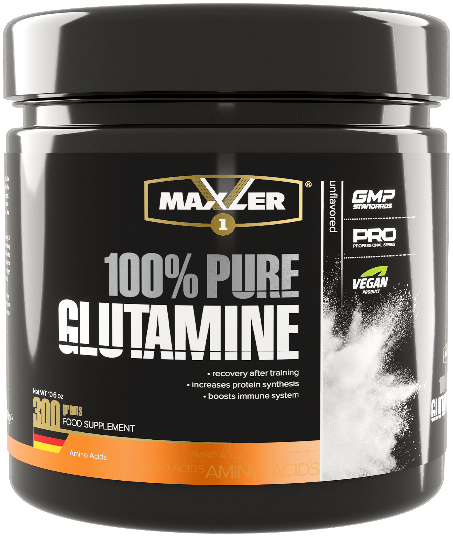 Аминокислота Maxler 100% Pure Glutamine (100% Глютамин), нейтральный вкус, 300 гр.