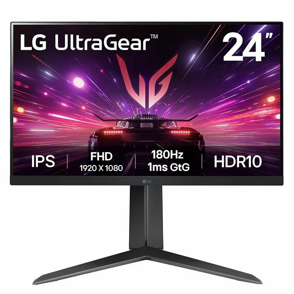 LG Монитор 23.8" LG 24GS65F-B Black (IPS, 1920x1080, HDMI+DP, 1 ms, 178°/178°, 300 cd/m, 1000:1, 180Hz, Pivot) 24GS65F-B