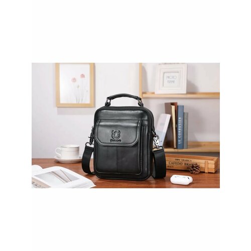 Сумка мессенджер AKSHOLAN, фактура гладкая, коричневый