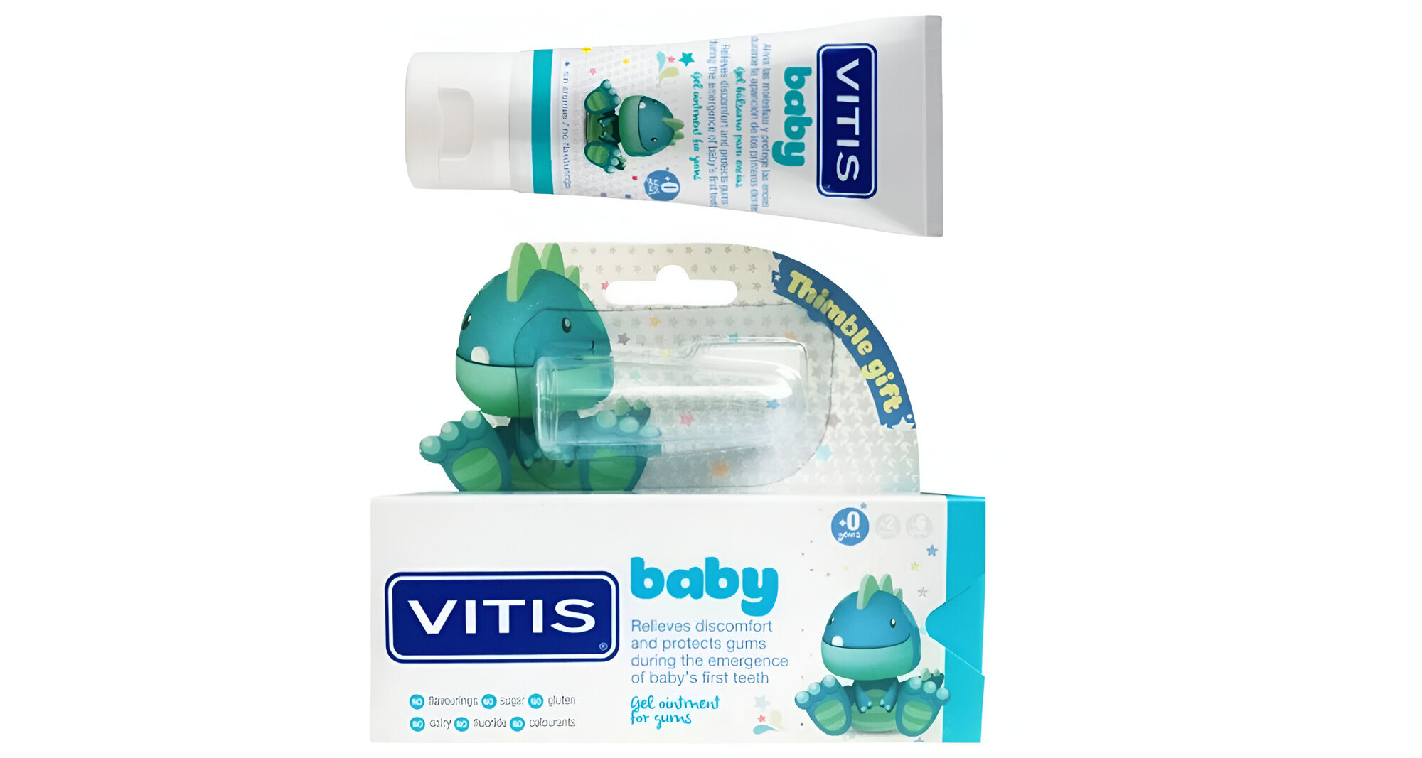 Зубная пастагель Vitis Baby для детей от 0 до 2 лет с напальчником 30 мл