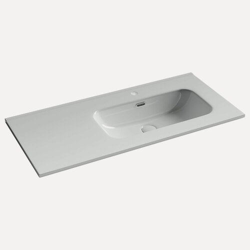 Изображение товара Раковина накладная мебельная Ceramicanova Element прямоугольная 101 см с чашей справа с отверстием под смеситель цвет белый CN7003R