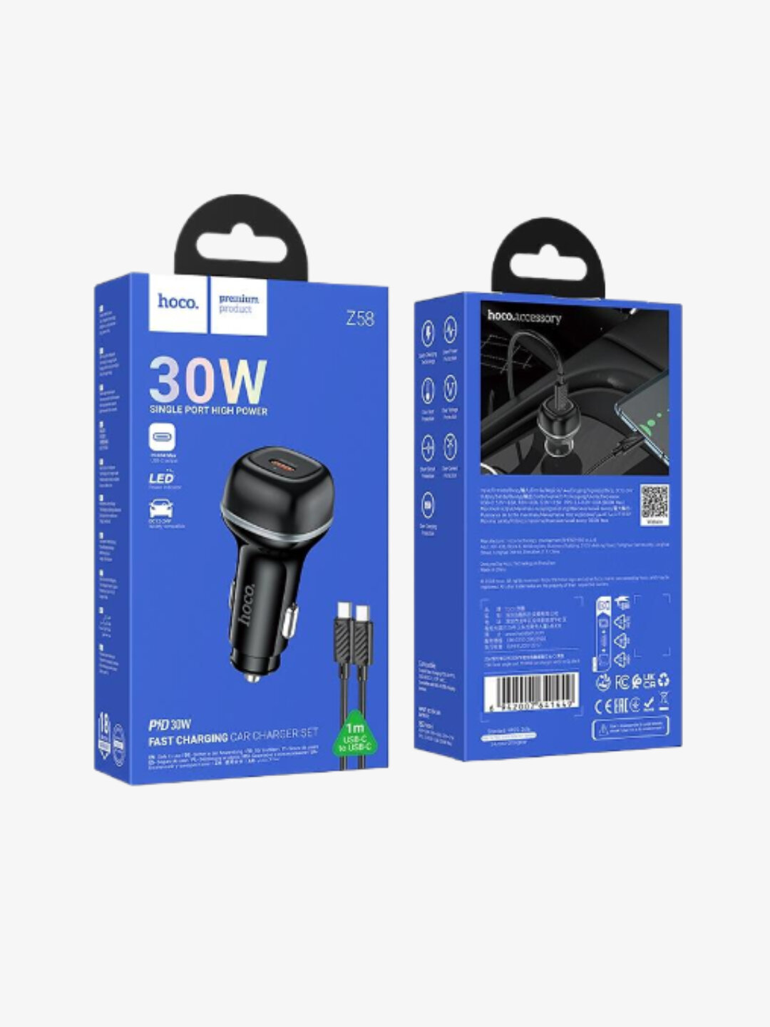 Автомобильное зарядное устройство Hoco Z58 Rank PD30W USB-C / Type-C — фото 1