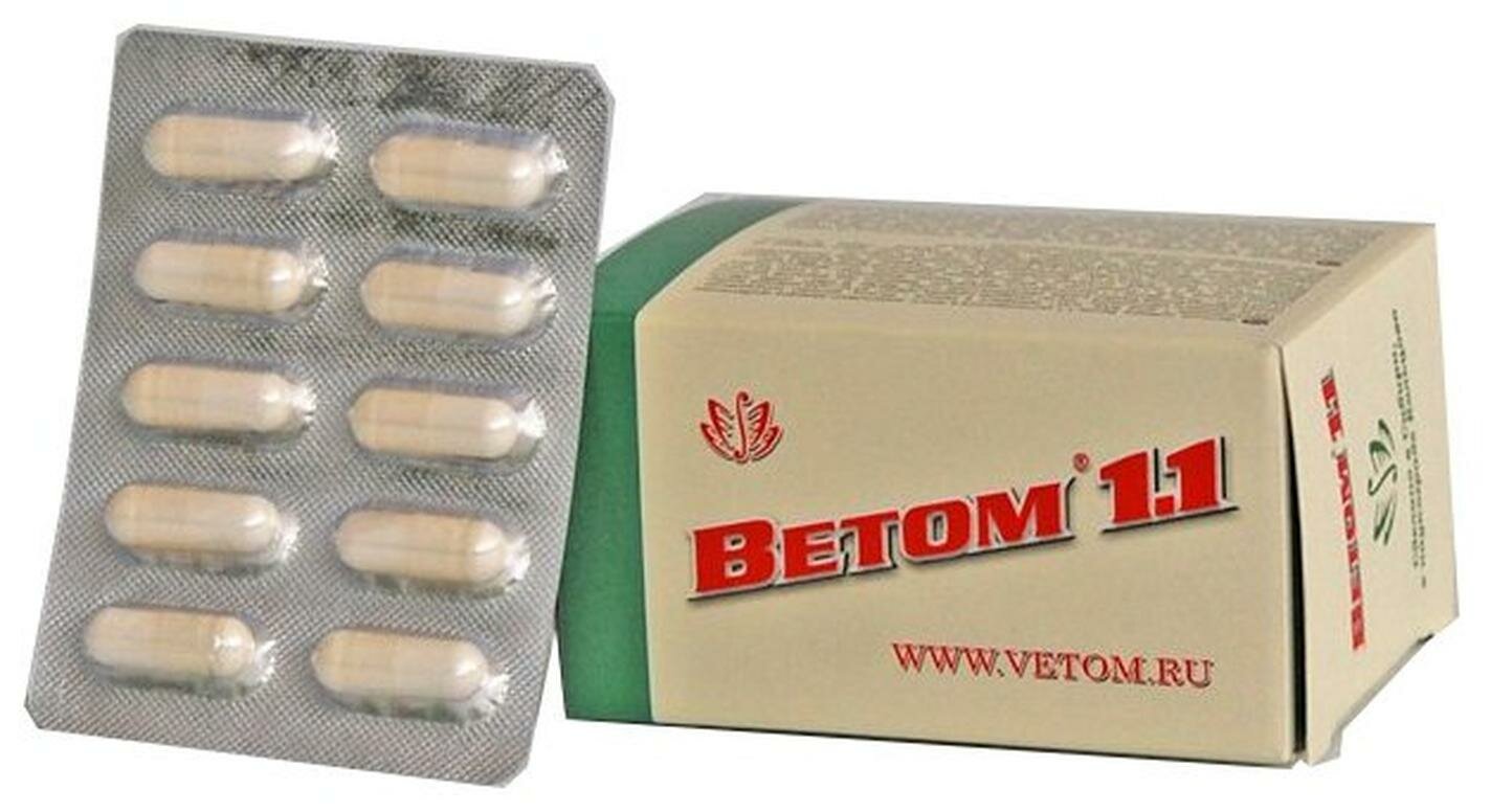 Биодобавка Ветом 1.1, капсулы, для нормализации микрофлоры кишечника, 50 капсул, 1 уп. — фото 1