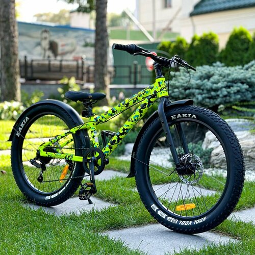 Горный подростковый велосипед JOYOY камуфляж желтый (24