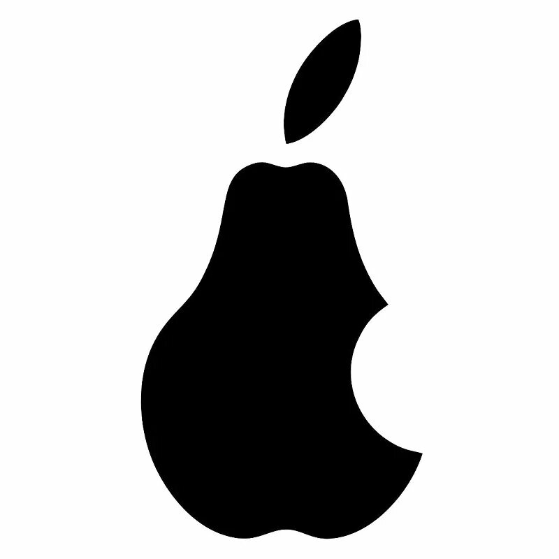 Черная виниловая наклейка Pear