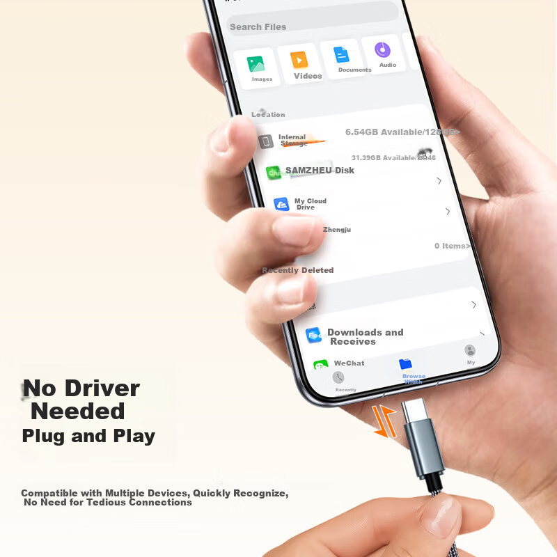 Sanze OTG Data Cable Type-C to USB Adapter USB-C Female Converter for Connecting U Disk Compatible with Apple 16/15 Android Huawei Phone iPad Tablet Laptop