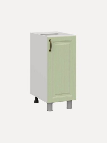 Изображение товара Кухонный модуль напольный, стол Флоренс с полками, с доводчиками, 35х50.6х82.4 см, Белый / Фисташковый структурный