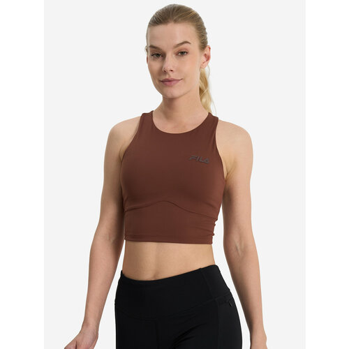 фото Топ спортивный fila women's fitness crop tank, размер 48, коричневый