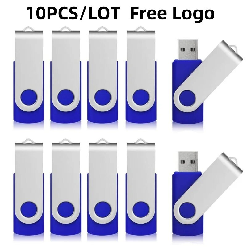 10 шт./лот, оптовая цена, металлический флэш-накопитель USB 2,0, 4 ГБ, 8 ГБ, 16 ГБ, USB-накопитель, 32 ГБ, 64 ГБ, USB-накопитель, индивидуальный логотип, подарки, Deep Blue Color, 1GBX10PCS