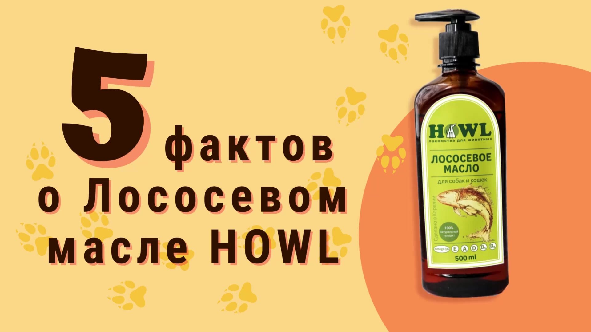 Лососевое масло/ Масло лосося/ Рыбий жир 250 мл/Натуральная пищевая добавка для собак и кошек HOWL — фото 1