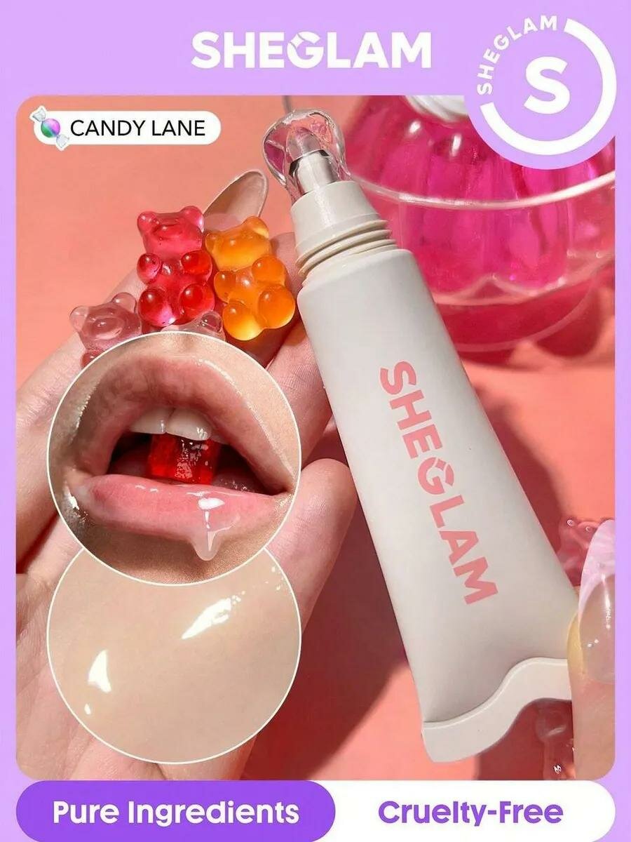 Блеск для губ SHEGLAM Crystal Glaze, Увлажнение, Блеск, Вау-эффект! Candy Lane
