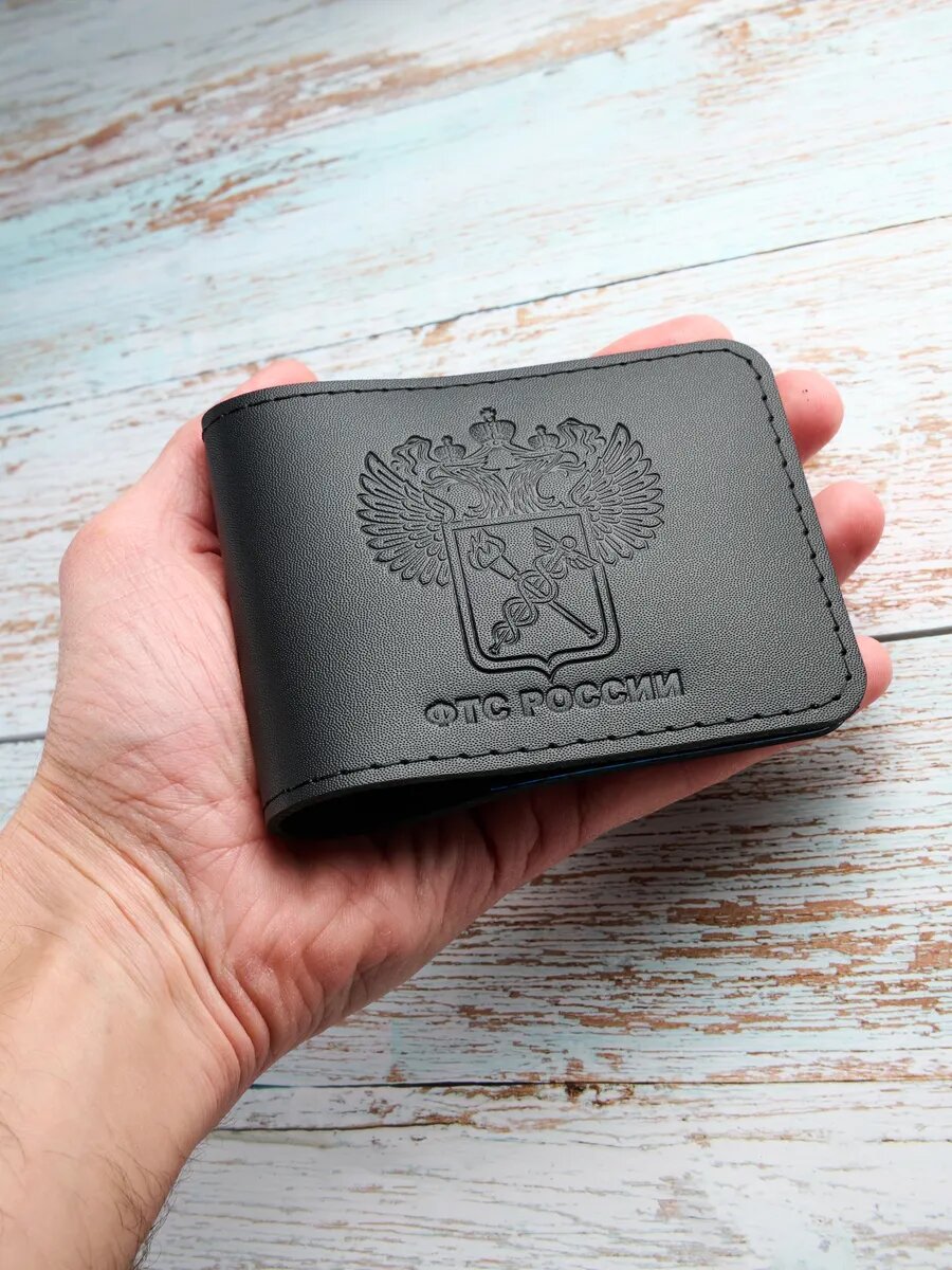 Обложка для удостоверения Русское ремесло, черный — фото 1