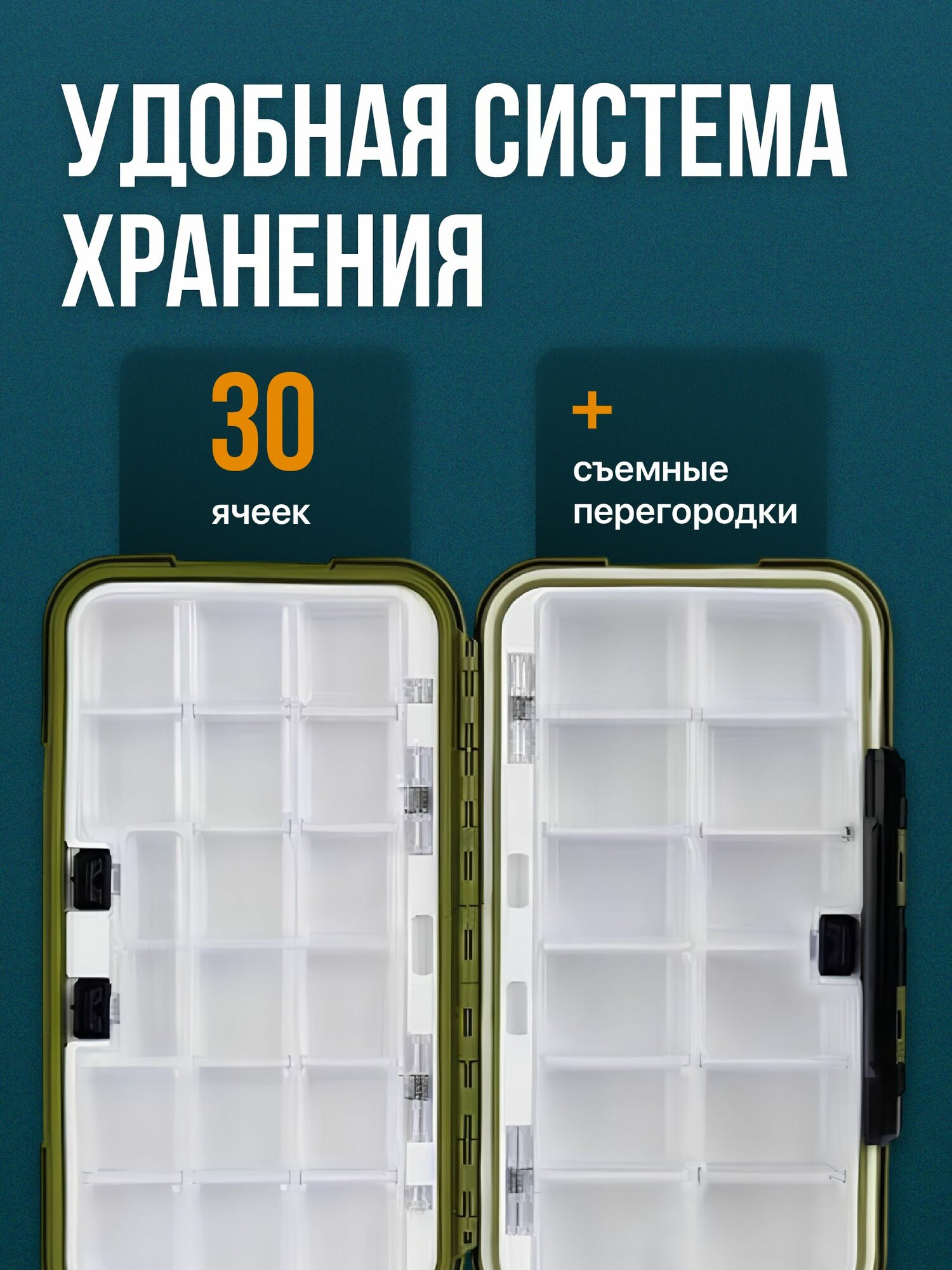 Водозащитный ящик для рыбалки Travel Friendly, зеленый, пластиковый — фото 1