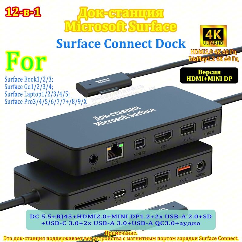 Microsoft MST HUB Surface Connect dock HDMI Mini DP DisPlay 4K 60HZ for Surface Laptop Surface Book Surface Go Surface Pro — фото 1