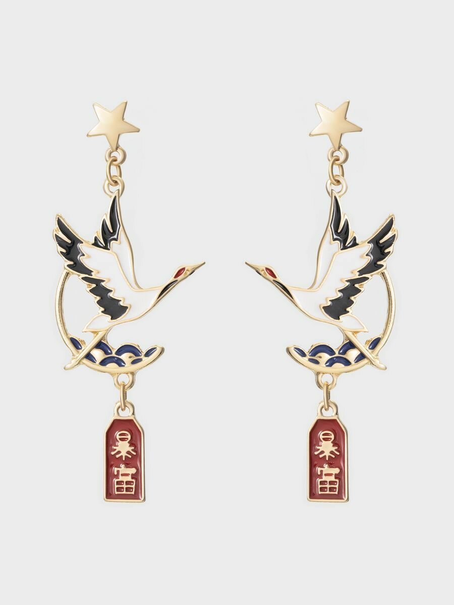 Серьги непарные, эмаль, жемчуг имитация, акрил