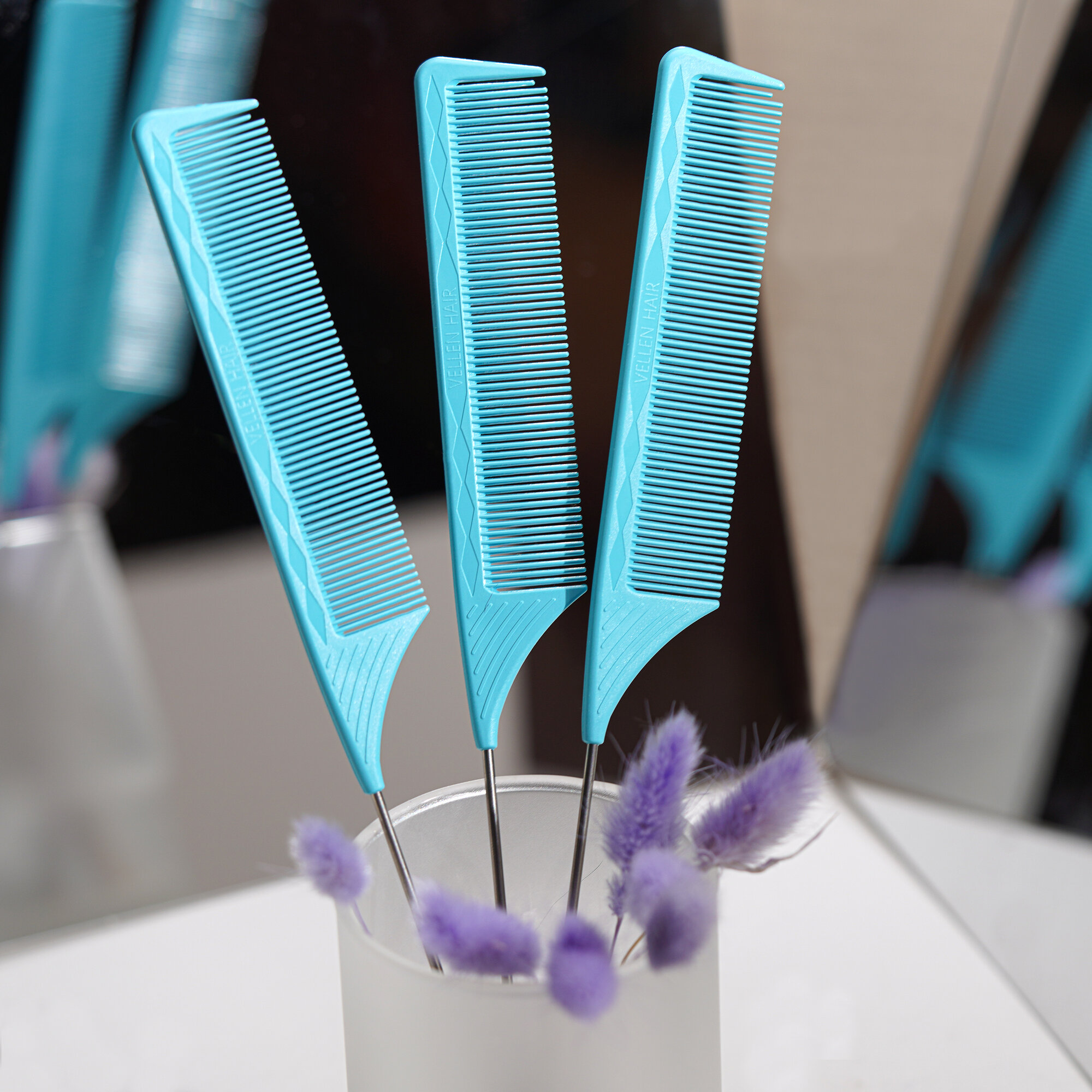 Набор парикмахерских расчесок с хвостиком - 3 штуки — фото 1