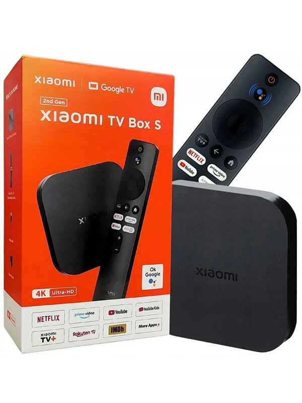 XIAOMI Смарт ТВ приставка Mi TV Box S 2nd Gen 4K Ultra HD, Global ， MDZ-28-AA Темно-черный