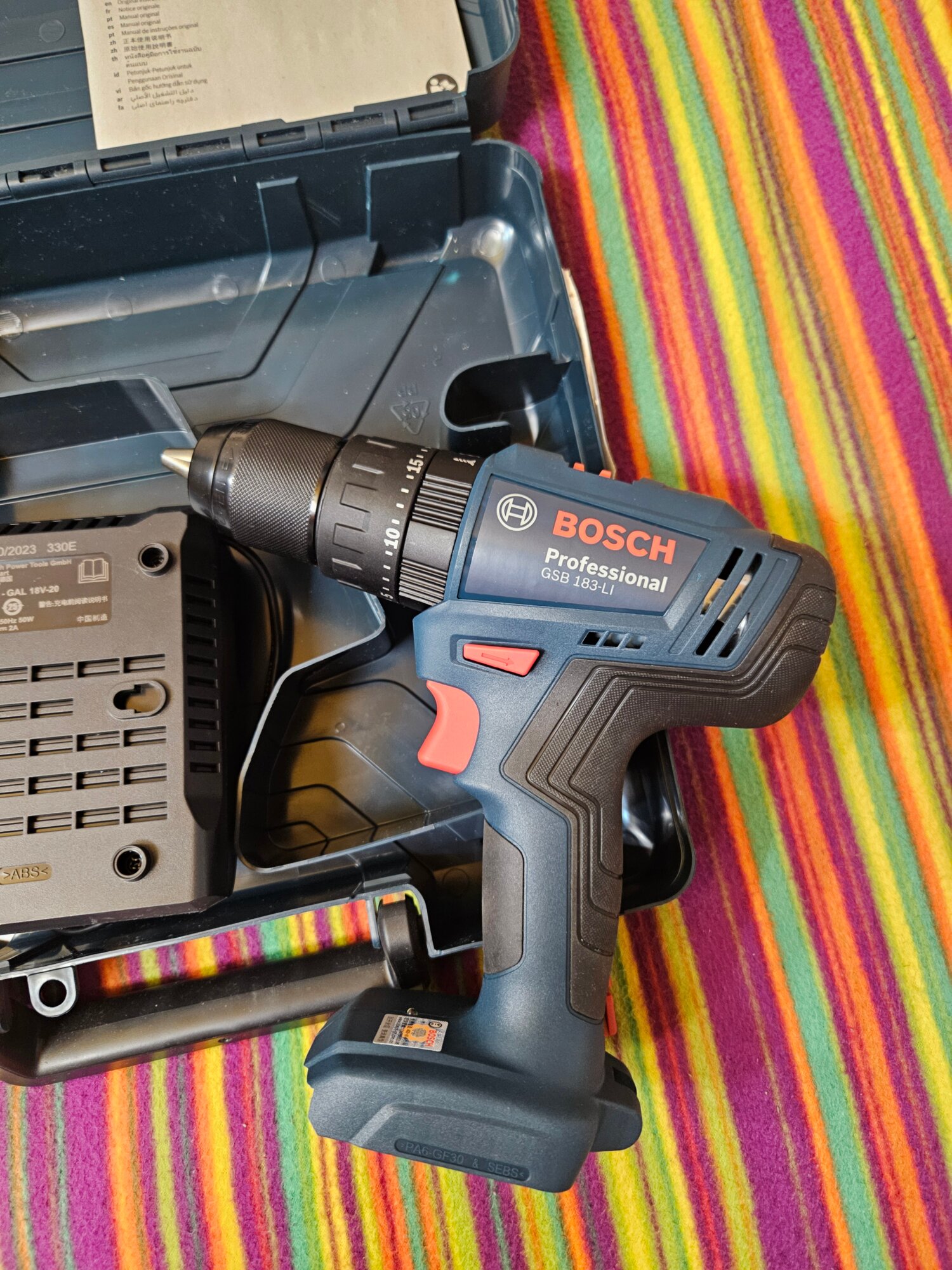 Шуруповерт ударный ОРИГИНАЛ BOSCH GSB 183-LI, 1 аккумулятор 2 Ач с кейсом (Малайзия)