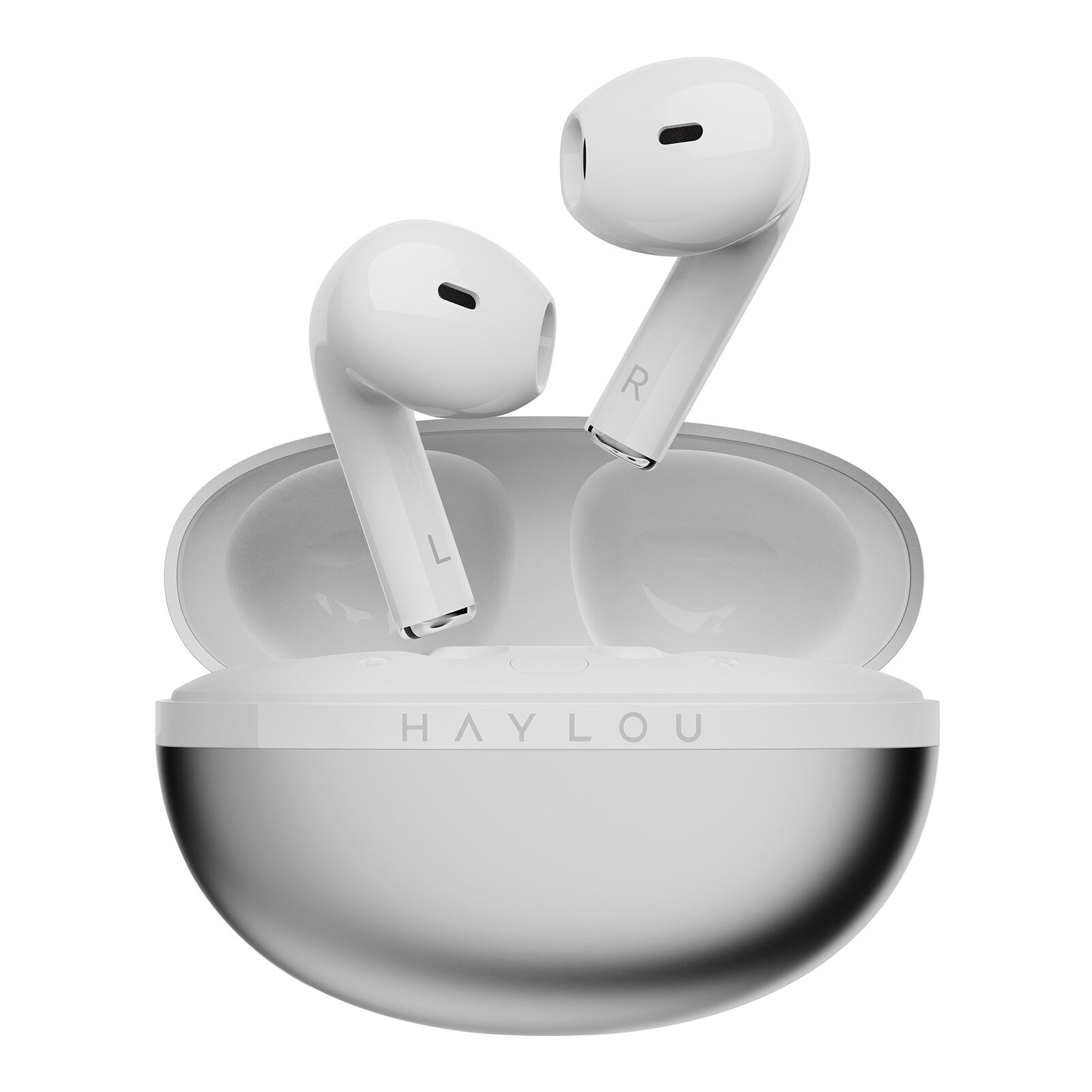 HAYLOU X1 2023 True Wireless BT 5.3 Earbuds Touch Control Wireless Charging Case IPX4 Waterproof Stereo Earphones Half in-Ear Sports Music headphones Dark Blue Silver Dark Grey