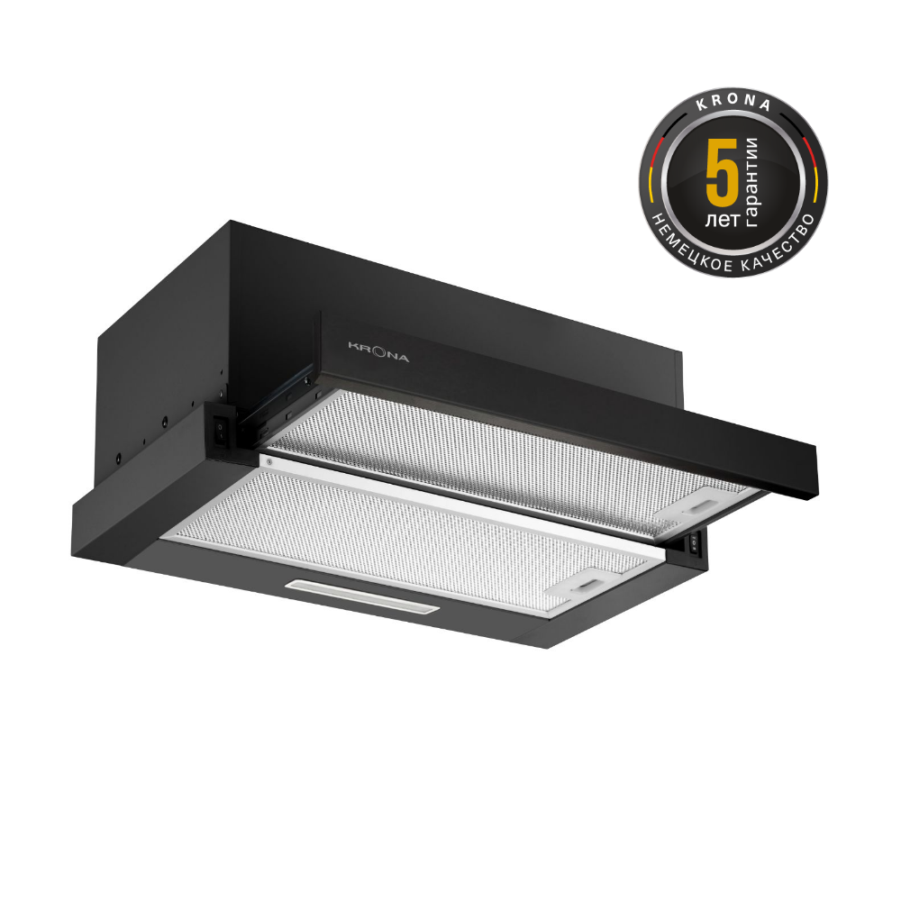 Вытяжка кухонная 45 см встраиваемая KRONA KAMILLA F 450 black